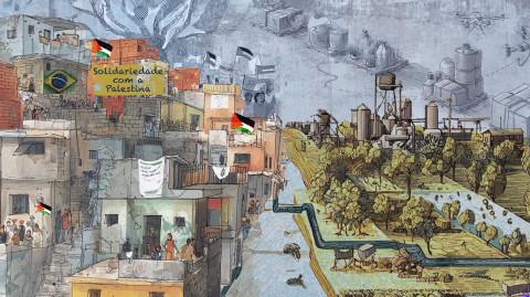 Agricultores monitorando irrigação sustentável no campo maranhense