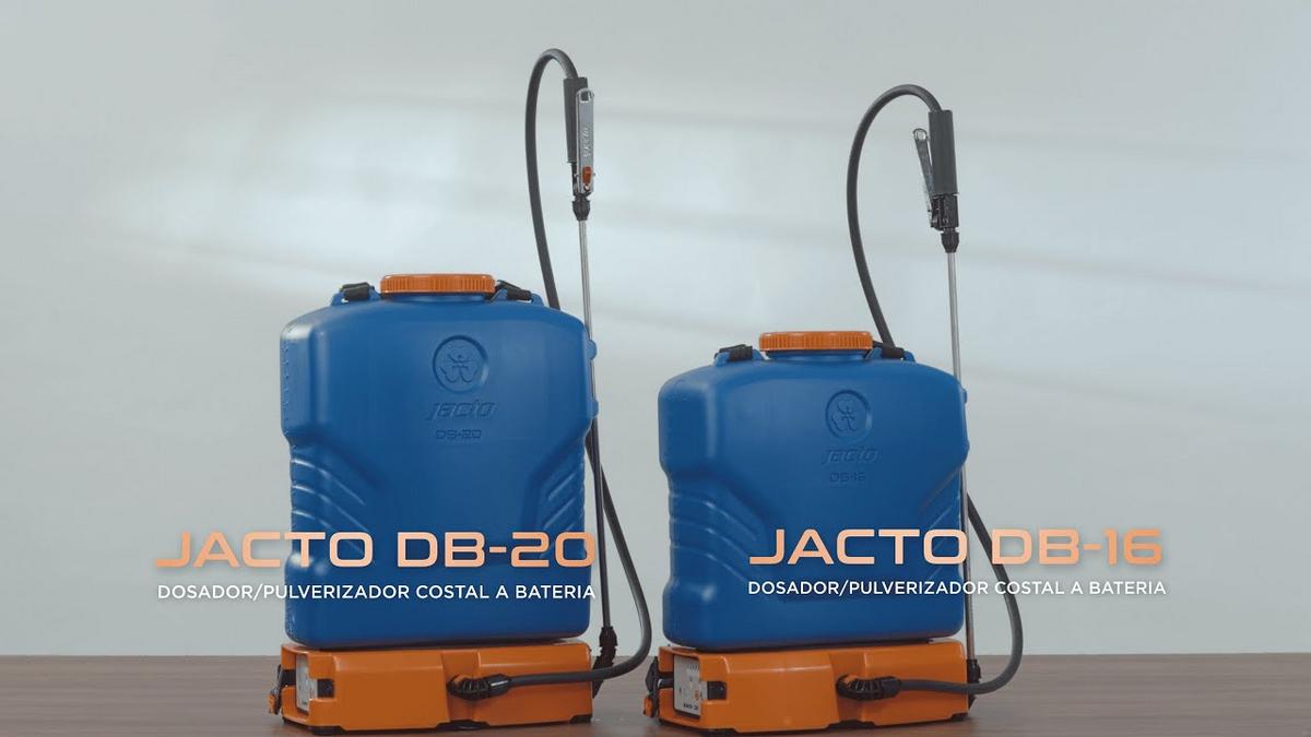 Detalhes do pulverizador costal a bateria 20L Jacto em uso