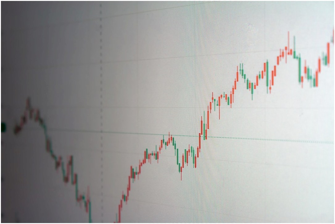 Stock market chart shows a downward trend.