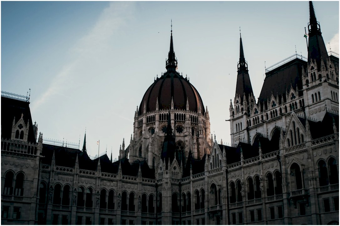 a large building with towers