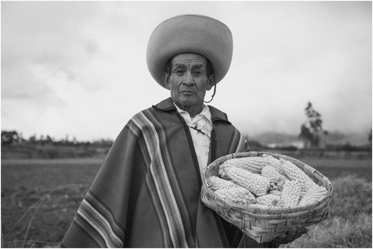 man, farmer, harvest, indigenous, corn, traditional, portrait, monochrome