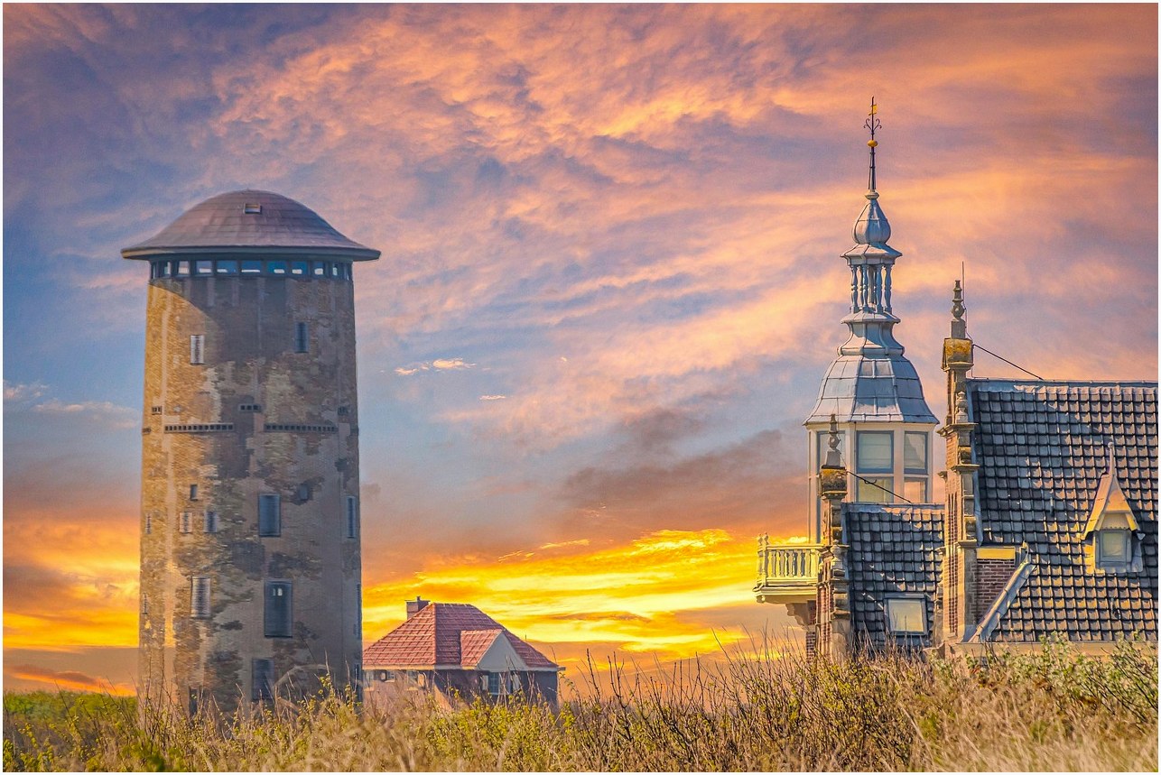 village, sunset, silo, architecture, building, landscape, evening sky, nature, dusk, twilight, silo, silo, silo, silo, silo