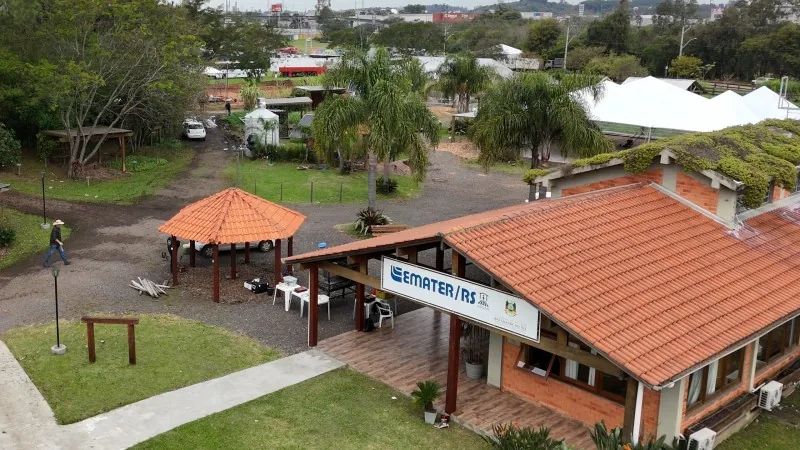 Espaço da Emater/RS na Expointer, com estrutura para atividades de agricultura familiar