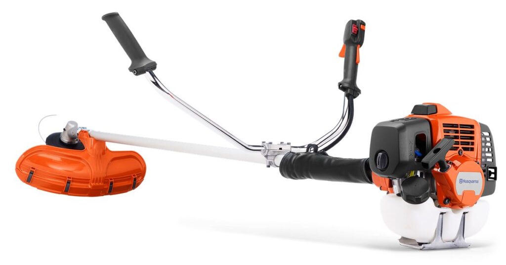 Roçadeira Husqvarna 143RS com guidão, lâmina e cabeçote de náilon