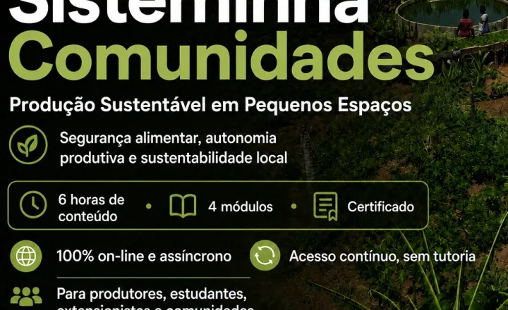 Imagem destacada: card oficial do curso Sisteminha Comunidades, da Embrapa Maranhão