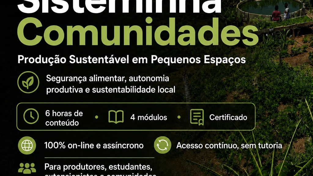 Imagem destacada: card oficial do curso Sisteminha Comunidades, da Embrapa Maranhão