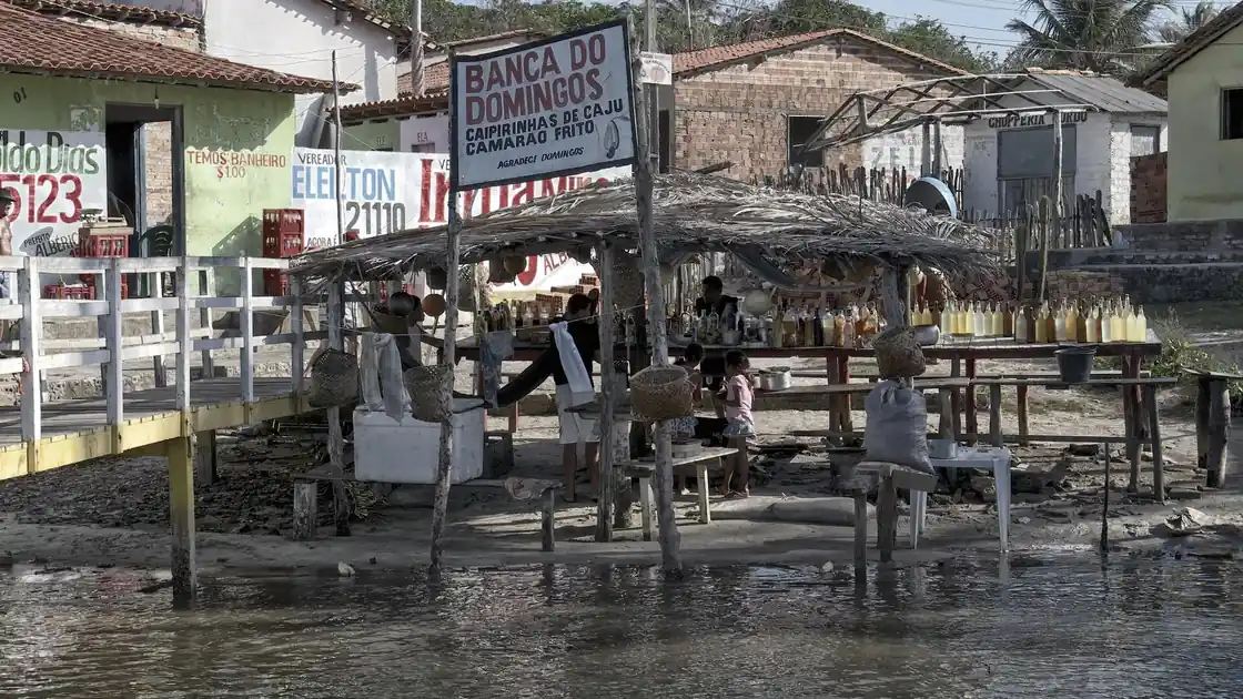Banca de produtos em comunidade rural do Nordeste