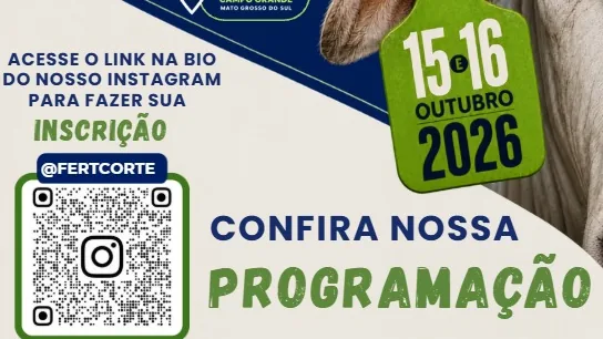 Cartaz oficial do SIM Fert Corte com datas 15 e 16 de outubro de 2026 e chamada para conferir a programação