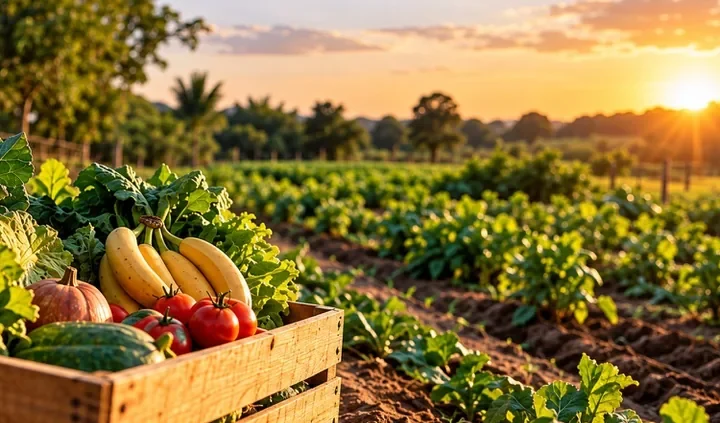 Horta de agricultura familiar ao amanhecer, usada para ilustrar a chamada Cooperamais Tecnologia