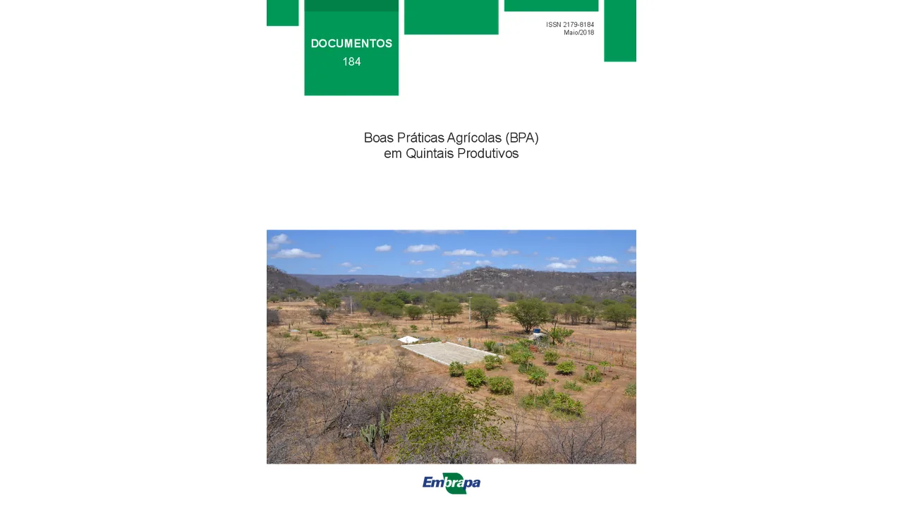 Capa da publicação da Embrapa Boas Práticas Agrícolas em Quintais Produtivos